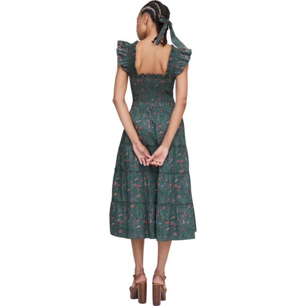 Hill House Green Floral Midi Dress - Picture 3 of 8